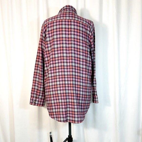Free Press  NWOT Sz L Plaid Sleep Shirt Front Button Closure - Picture 4 of 5